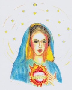 dessin de Maureen Sweeney-Kyle, Notre Dame, Refuge du Saint Amour, gros plan